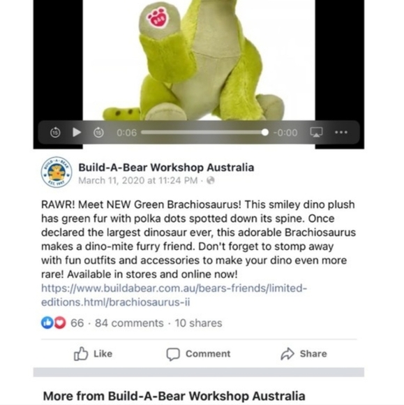 Rare Australia Exclusive Build A Bear Green Spotted Brachiosaurus 23" Plush - Picture 4 of 13